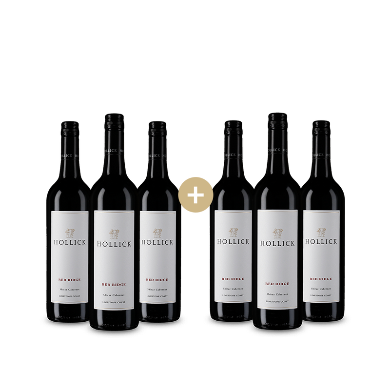 3+3 Flaschen Hollick Estate Coonawarra Red Ridge Shiraz / Cabernet 2021