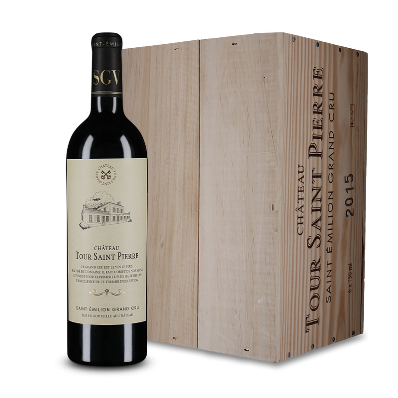 6 Flaschen Saint-Émilion Grand Cru in Holzkiste 2015