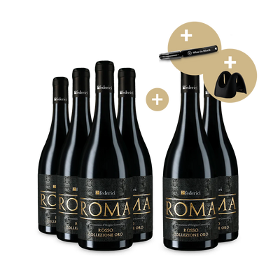 4+2 Flaschen Roma Rosso Collezione Oro 2021 + Kapselschneider & Kellnermesser