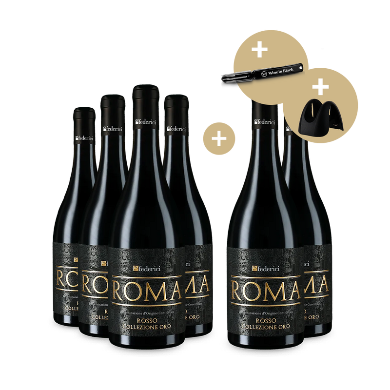 4+2 Flaschen Roma Rosso Collezione Oro 2021 + Kapselschneider & Kellnermesser